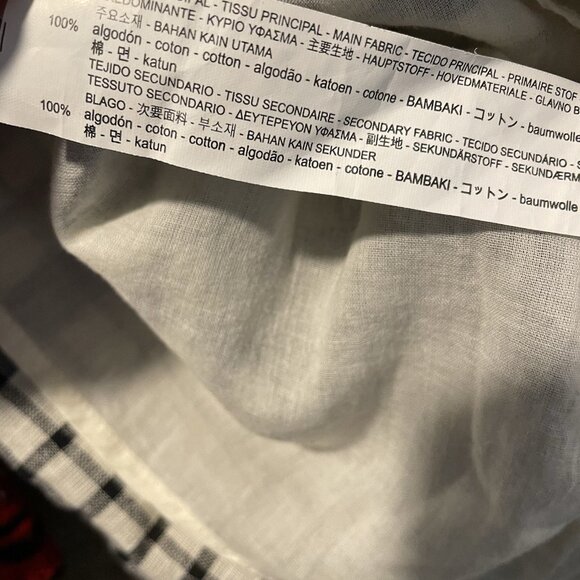 Zara Trafaluc Dress Womens Sz M Checkered Plaid Embroidered Drop Waist Mini Red - Picture 6 of 9